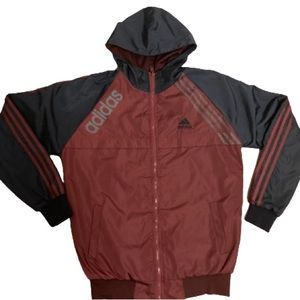 Adidas Red Blue Track Basketball Athletic Windbreaker Jacket Mens Medium